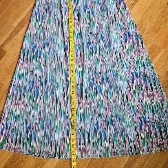 Route 66 Maxi Dress Size M Blue Y2K Halter Crochet Waist Boho Summer Festival - Picture 9 of 13